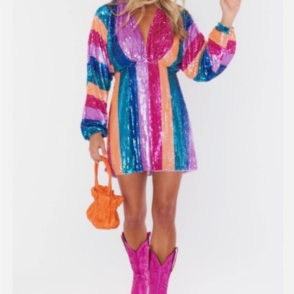Show Me Your MuMu Dresses & Skirts - MUMU NWT KIDMAN NEON SEQUIN MINI DRESS SZ S
